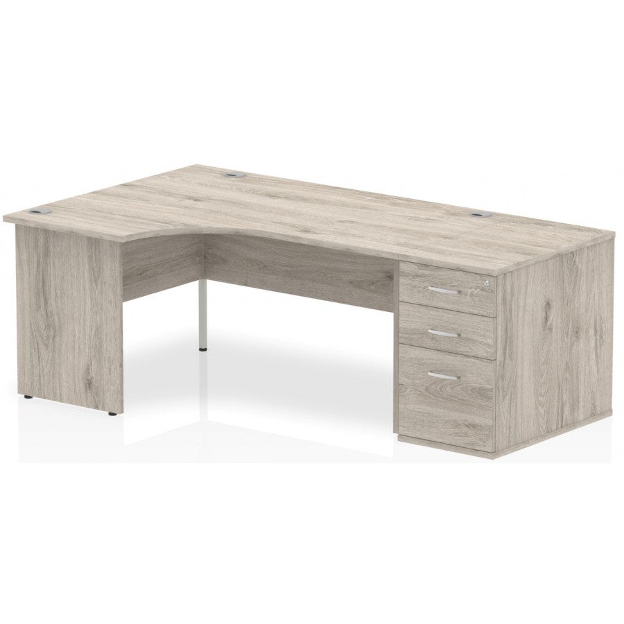 Rayleigh Panel End Desk with 800 Deep Pedestal Set